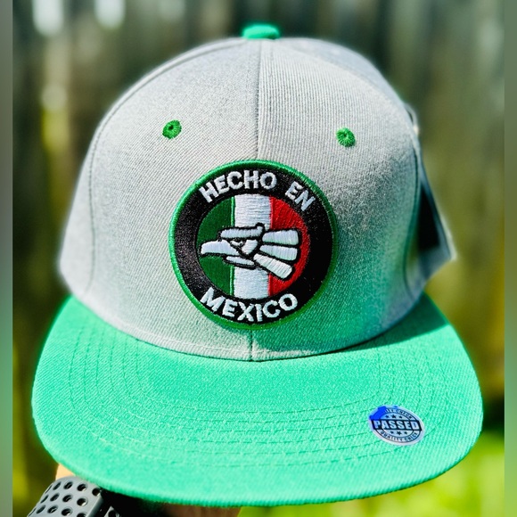 Hecho en Mexico Flat Bill Hat, Mexican Eagle Aguila Ballcap, Embroidered Made in - Picture 9 of 13